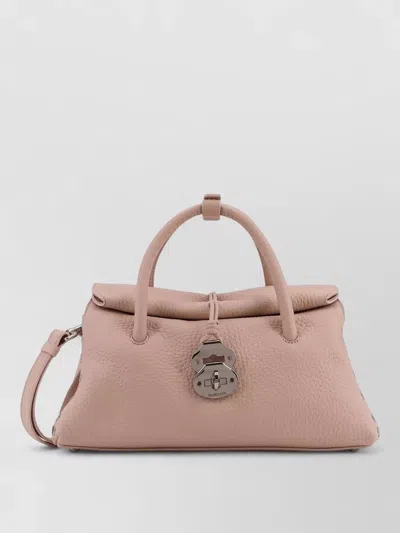 Zanellato Shoulder Bag Detachable Strap Studded Sides In Pink