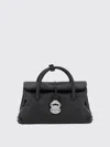 Zanellato Black Calf Leather Bos Taurus Shoulder Bag In Black