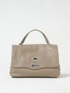 Zanellato Postina S Leather Crossbody Bag With Double Shoulder Strap In Gray