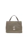 Zanellato Postina Leather Shoulder Bag In Gray