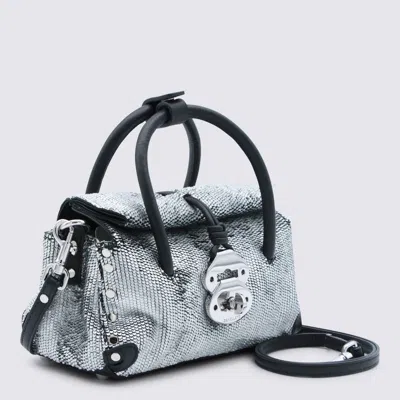 Zanellato Silver Leather Dotta Baby Top Handle Bag