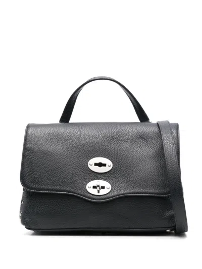 Zanellato Tumbled Leather Small Postina Daily Giorno Bag In Brown