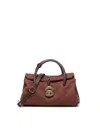 Zanellato Structured Red Calfskin Handbag With Gold-tone Clasp