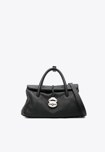 Zanellato Small Dotta Centauro Leather Crossbody Bag In Black
