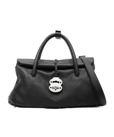 Zanellato Small Dotta Centauro Pebble-grain Tote Bag In Purple