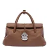 Zanellato Dotta Centauro Small Grained Leather Handbag In Brown