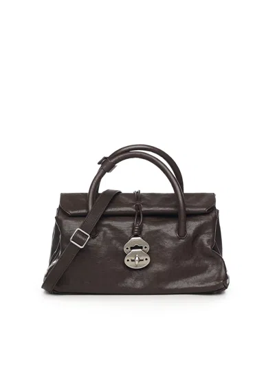 Zanellato Small Dotta Leather Bag In Brown