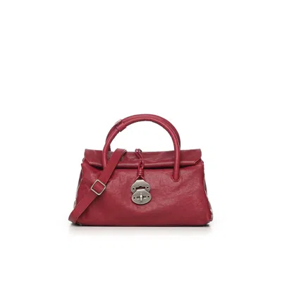 Zanellato Small Dotta Leather Bag In Burgundy
