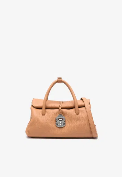 Zanellato Small Dotta Leather Top Handle Bag In Orange