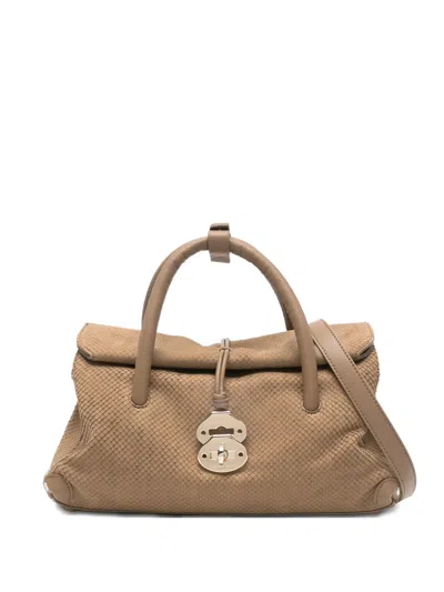 Zanellato Small Dotta Leather Tote Bag In Brown