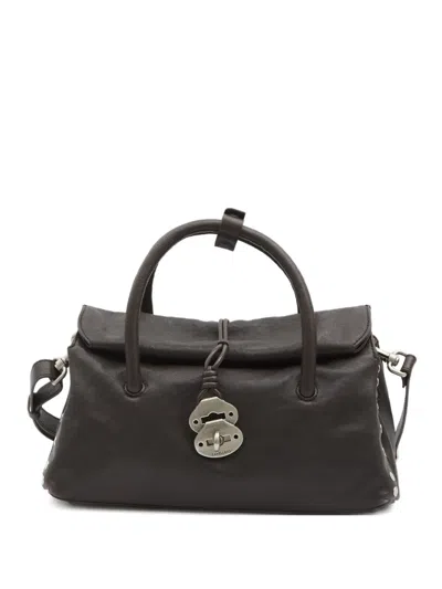 Zanellato Small Dotta Pebbled Leather Tote Bag In Brown