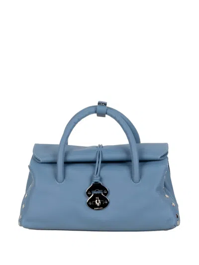 Zanellato Small Dotta Stud-embellished Tote Bag In Blue