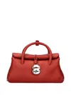 Zanellato Structured Red Leather Handbag With Distinctive Clasp In Red