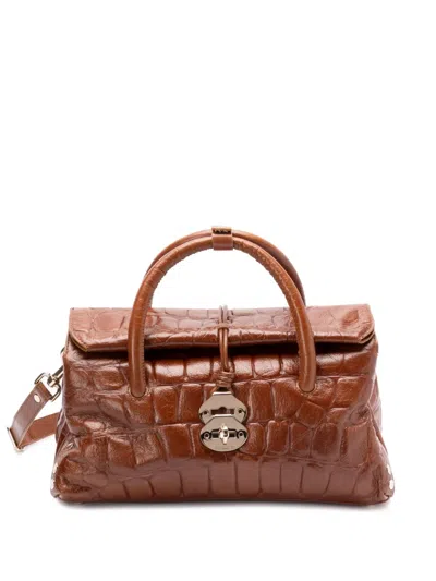 Zanellato Small Dotta Tote Bag In Brown