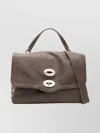 Zanellato Small Hammered Leather Tote Bag In Brown