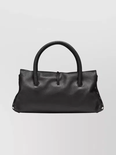 Zanellato Small Handmade Leather Shoulder Bag In Black