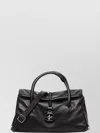 Zanellato Small Leather Tote Bag Studs In Black