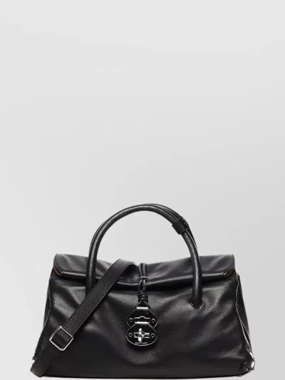 Zanellato Small Leather Tote Bag Studs In Black