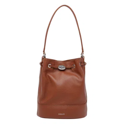 Zanellato Small Monda Bucket Bag In Brown