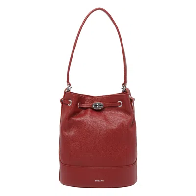 Zanellato Small Monda Bucket Bag In Burgundy