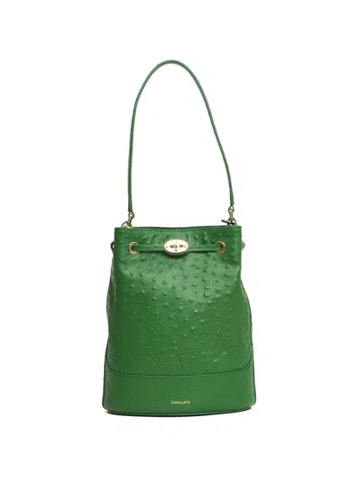 Zanellato Small Monda Cactus Bucket Bag In Green
