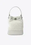 Zanellato Small Monda Shearling Bucket Bag In White
