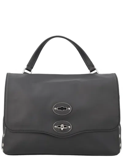 Zanellato Small Postina Stud-embellished Flap Tote Bag In Black