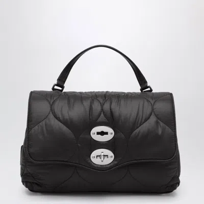Zanellato Small Postina Bag In Liquirizia Black Padded Fabric In Blue