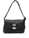 Zanellato Small Postina Leather Shoulder Bag In Black