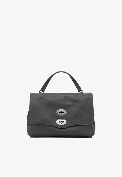 Zanellato Small Postina Daily Grained Leather Handbag In Black