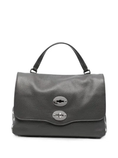 Zanellato Postina Daily Small Leather Shoulder Bag In Gray