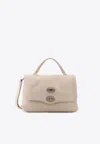 Zanellato Small Postina Leather Crossbody Bag In Sand