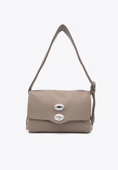 Zanellato Small Postina Leather Shoulder Bag In Olive