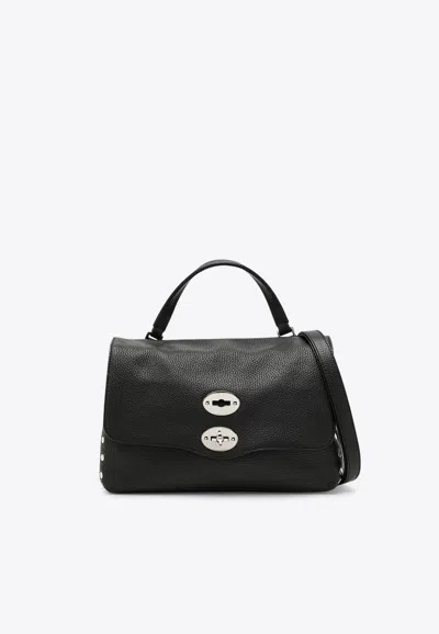 Zanellato Small Postina Leather Top Handle Bag In Black