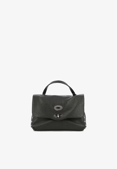 Zanellato Small Postina Leather Top Handle Bag In Black