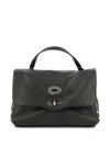 Zanellato Small Postina Smooth Leather Shoulder Bag In Black