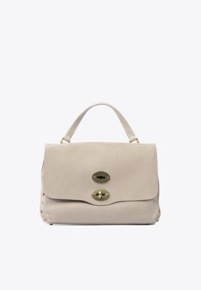 Zanellato Small Postina Nubuck Leather Shoulder Bag In Neutral