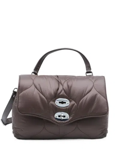 Zanellato Small Postina Quilted Leather Tote Bag In Brown