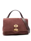 Zanellato Postina Jones Medium Suede Leather Handbag In Red