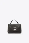 Zanellato Small Postina Smooth Leather Shoulder Bag In Black