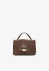 Zanellato Small Postina Smooth Leather Shoulder Bag In Brown
