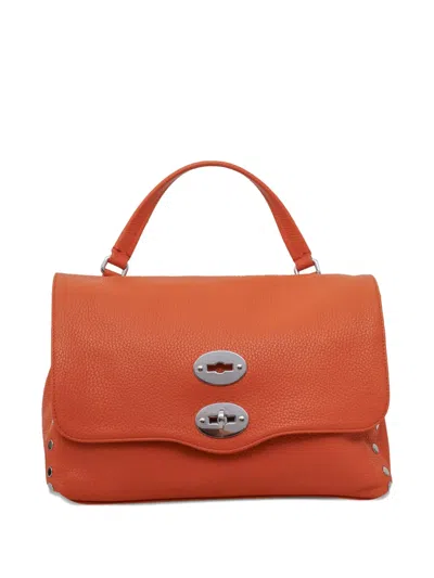 Zanellato Small Postina Stud-embellished Shoulder Bag In Orange
