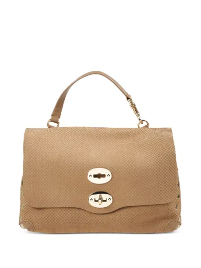 Zanellato Small Postina Studded Shoulder Bag In Brown