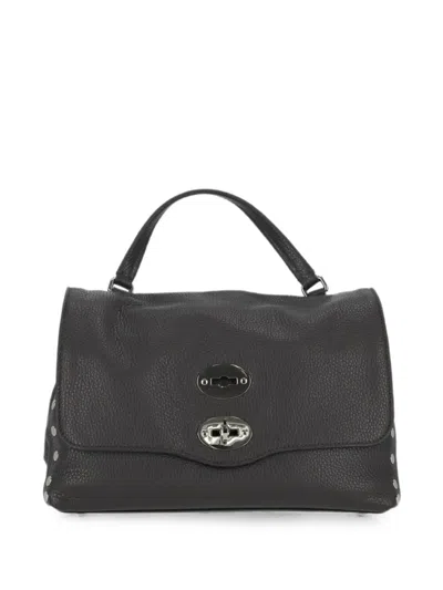 Zanellato Small Postina Stud-embellished Flap Tote Bag In Black