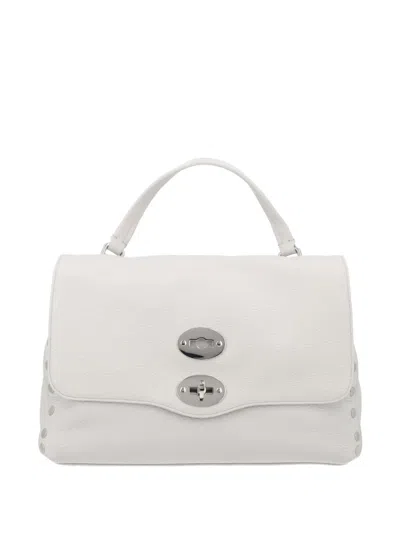 Zanellato Small Postina Daily Calf Leather Top Handle Bag In Gray