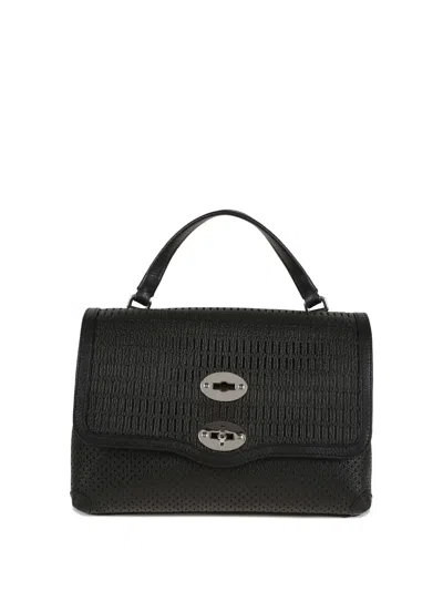 Zanellato Postina Rimboccata Tokyo Small Leather Handbag In Black