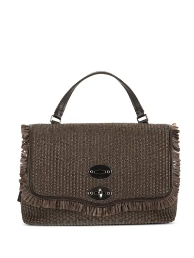 Zanellato Small Postina Vimini Frayed-detail Tote Bag In Brown