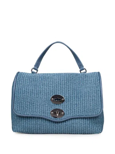 Zanellato Small Postina Woven Tote Bag In Blue