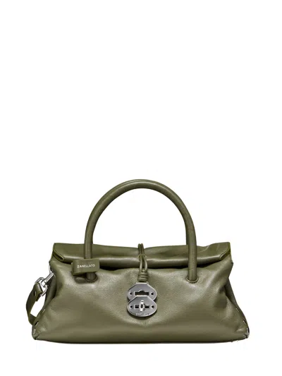 Zanellato Small Saeta Handmade Leather Handbag In Green