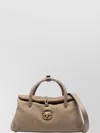 Zanellato Textured Soft Leather Shoulder Bag With Lock Closure In Neutral